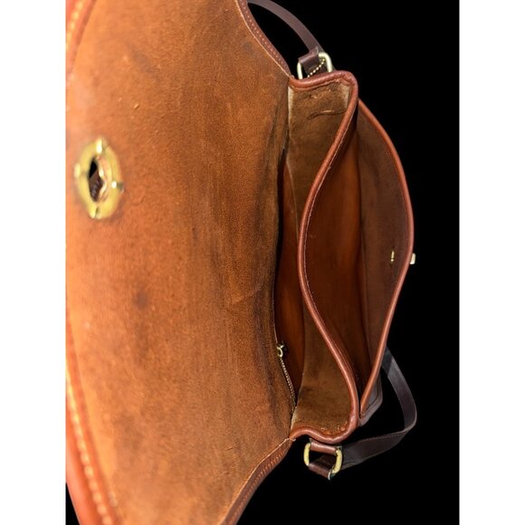 VTG Coach City Bag 9790 British Tan Leather Brass Turn Lock Handbag 90s USA +Tag - Picture 8 of 10